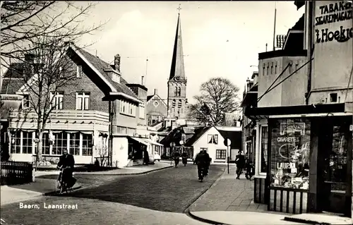 Ak Baarn Utrecht Niederlande, Laanstraat, Radfahrer, Tabak-er Sigaremagazin 't Hoekje