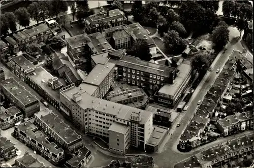 Ak Leeuwarden Friesland, Diakonessenhuis, Luftaufnahme