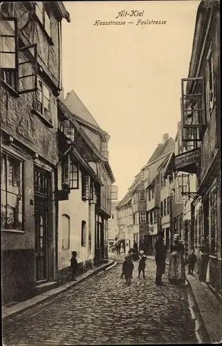 Ak Kiel in Schleswig Holstein, Hassstraße, Faulstraße