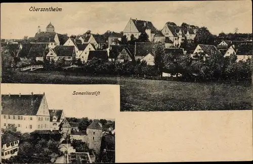 Ak Obersontheim in Württemberg, Panorama vom Ort, Samariterstift