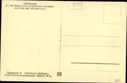 Ak Vellberg in Württemberg, Blick auf den Ort, Am Fuße der Stöckenburg