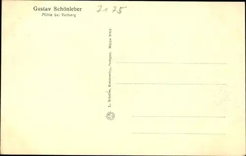 Künstler Ak Schönleber, G., Vellberg in Württemberg, Mühle