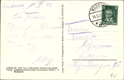 Ak Mainhardt in Württemberg, Ort vom Flugzeug aus, Luftbild