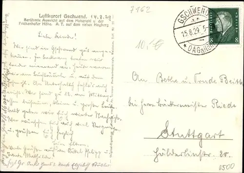 Ak Gschwend Ostalbkreis, Teilansicht