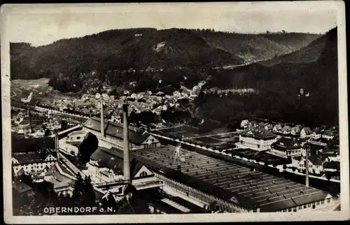 Ak Oberndorf am Neckar, Teilansicht des Ortes, Fabrik