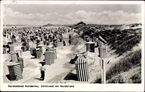 Ak Norderney in Ostfriesland, Zeltstrand am Nordstrand, Dünen