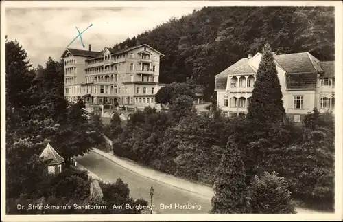 Ak Bad Harzburg, Dr. Strünckmanns Sanatorium, Burg