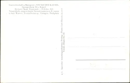 Ak Spangenberg in Hessen, Gasthof Deutscher Kaiser