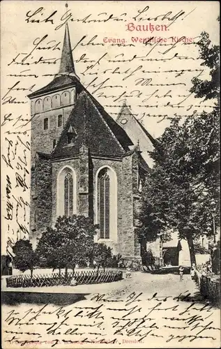 Ak Bautzen in der Oberlausitz, Evang. Wendische Kirche