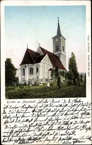 Ak Naustadt Scharfenberg Klipphausen in Sachsen, Kirche