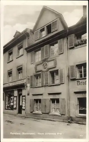 Ak Konstanz am Bodensee, Haus Johannes Hus, Wollwarengeschäft