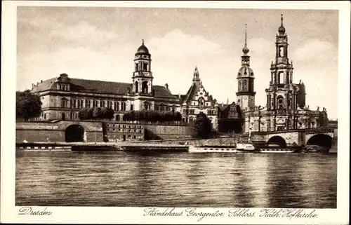 Ak Dresden Altstadt, Ständehaus, Georgentor, Schloss, Hofkirche