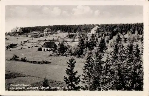 Ak Zinnwald Georgenfeld Altenberg im Erzgebirge, Teilansicht, Häuser, Wald