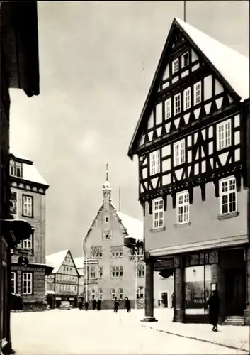 Ak Schmalkalden im Thüringer Wald, Blick zum Rathaus, Winter