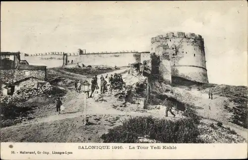 Ak Thessaloniki Griechenland, La Tour Yedi Kahle 1916
