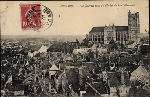 Ak Auxerre Yonne, Vue generale prise du Clocher du Saint Germain