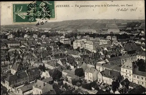 Ak Auxerre Yonne, Vue panoramique prise de la Cathedrale