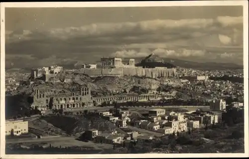 Foto Ak Athen Griechenland, Panorama der Stadt, Akropolis