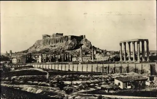 Ak Athen Griechenland, Stadtansicht, Akropolis