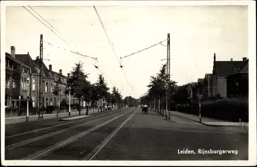 Ak Leiden Südholland Niederlande, Rijnsburgerweg, Tramstrecke