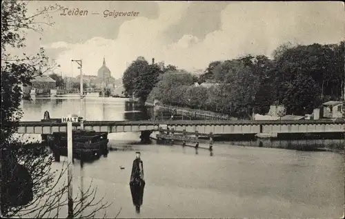 Ak Leiden Südholland Niederlande, Galgewater