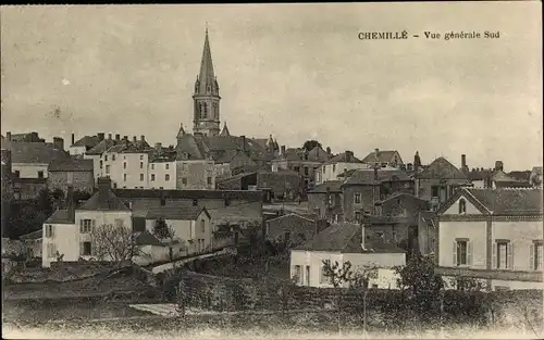 Ak Chemillé Maine-et-Loire, vue générale Sud, Panorama