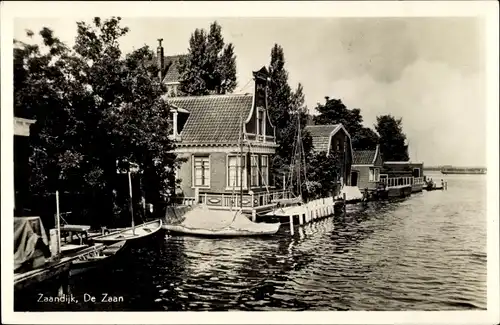 Ak Zaandijk Nordholland, De Zaan, Wasserpartie, Segelboote