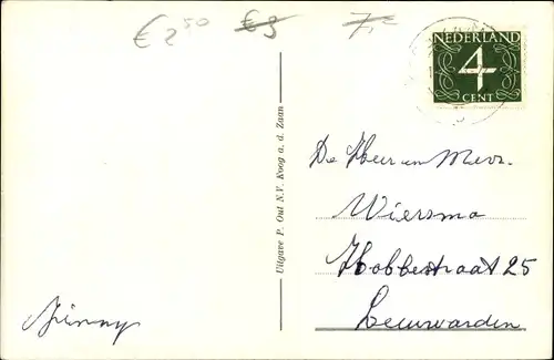 Ak Zaandijk Nordholland, De Zaan, Wasserpartie, Segelboote