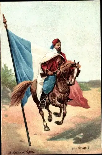 Künstler Ak Palm de Rosa, A., Armée Francaise, Spahis