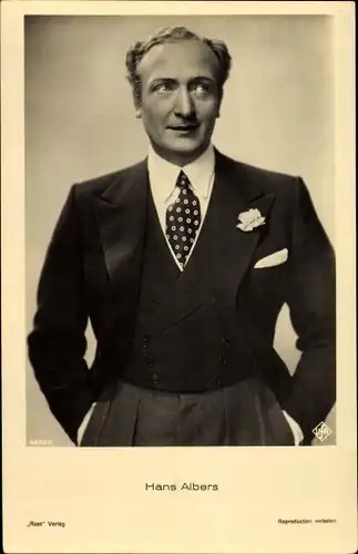 Ak Schauspieler Hans Albers, Portrait, Ross