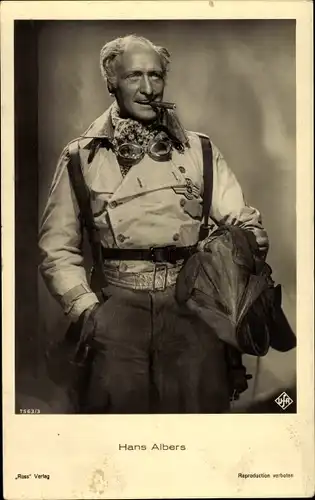 Ak Schauspieler Hans Albers, Portrait, Zigarre, Ross Verlag