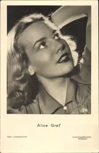 Ak Schauspielerin Alice Graf, Portrait