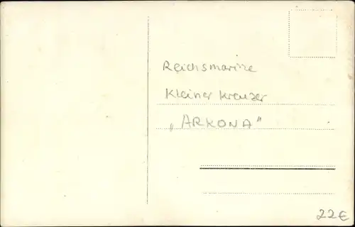 Ak Deutsches Kriegsschiff Arkona, Kleiner Kreuzer, Reichsmarine