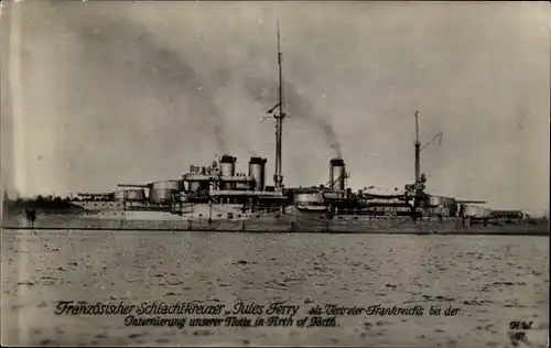 Ak Französisches Kriegsschiff Jules Ferry, Bewacher der kaiserlichen Hochseeflotte, Scapa Flow