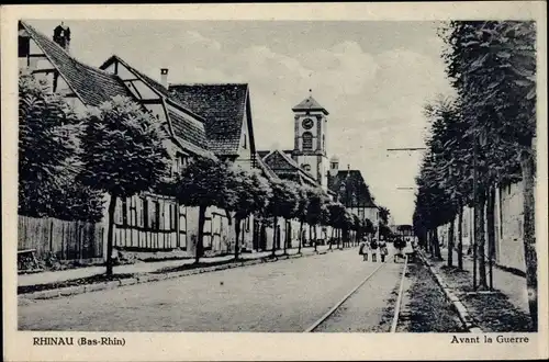 Ak Rhinau Rheinau Elsass Bas Rhin, Straßenansicht vor dem Krieg