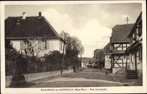 Ak Hunspach Elsass Bas Rhin, Rue principale