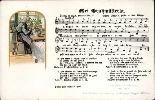 Lied Ak Günther, Anton, Erzgebirgische Mundart 37, Mei Grußmütterla, Klöppeln