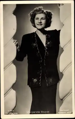 Ak Schauspielerin Margarete Slezak, Portrait