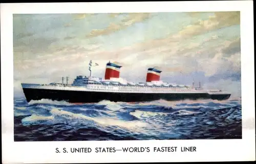 Künstler Ak Dampfschiff SS United States, USL