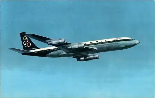 Ak Griechisches Passagierflugzeug Boeing 707 320 Super fan jet, Olympic Airways