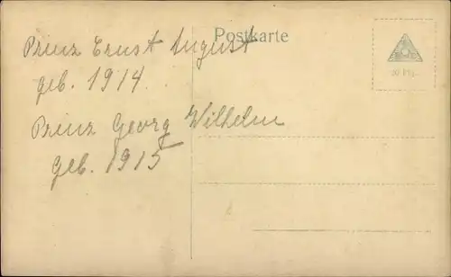 Ak Erbprinz Ernst August zu Braunschweig und Lüneburg, Prinz Georg Wilhelm, Matrosenanzüge