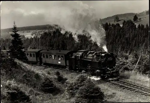 Ak Deutsche Eisenbahn, Harzquerbahn, Dampflokomotive