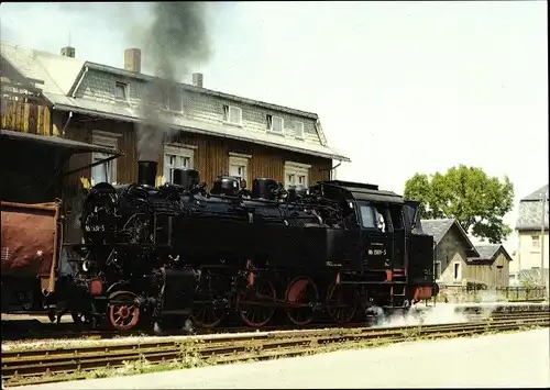 Ak Deutsche Eisenbahn, Güterzug-Tenderlokomotive 86 1501-5 der Deutschen Reichsbahn, Crottendorf