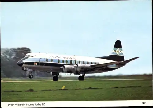 Ak Britisches Passagierflugzeug, British Midland Airways Viscount Series 810