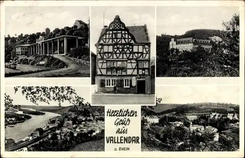 Ak Vallendar am Rhein, Kneipp Bad, Fachwerkhaus, Marienburg, Teilansicht
