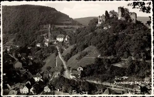 Foto Ak Isenburg im Sayntal Westerwald, Blick zur Ruine