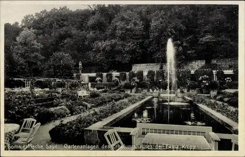 Ak Sayn Bendorf in Rheinland Pfalz, Gartenanlagen des Erholungshauses d. Firma Krupp