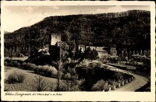 Ak Obernhof an der Lahn, Schloss Langenau, Gasthof Bingel