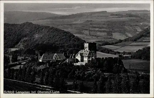 Ak Obernhof an der Lahn, Schloss Langenau mit Umgebung