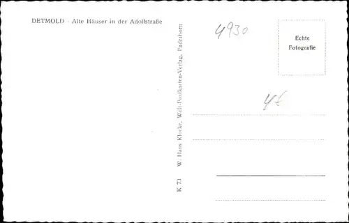 Ak Detmold in Nordrhein Westfalen, Alte Häuser in der Adolfstraße